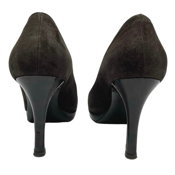 VGUC - Ann Taylor Faux Tortoise Shell Brown Suede Stilettos - Picture 3 of 8